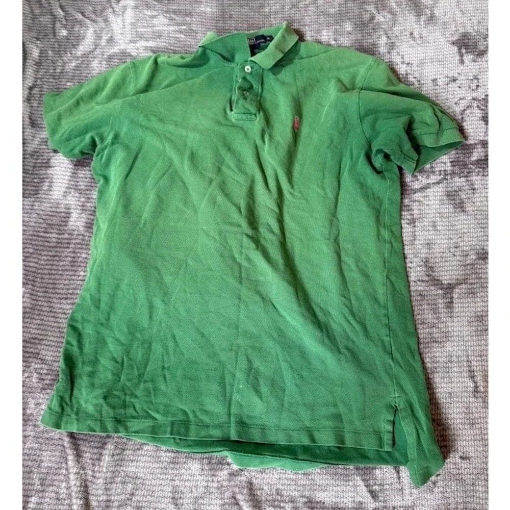 Lot of 2 Polo Ralph Lauren Mens Polo Shirts Green Blue Short Sleeve Size Medium